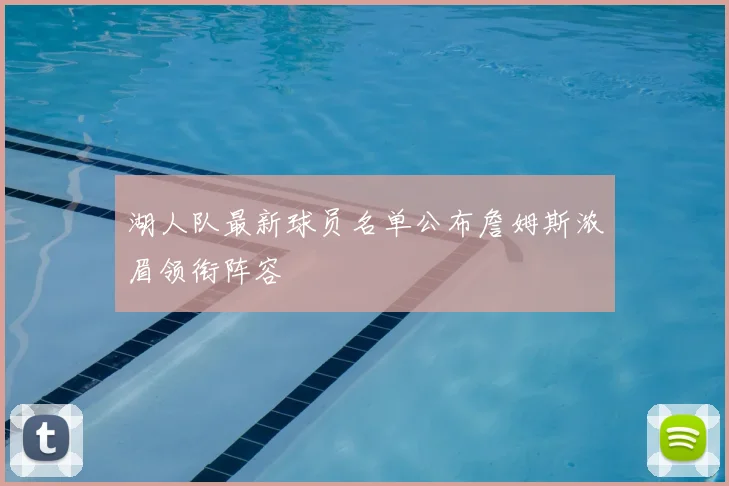 湖人队最新球员名单公布詹姆斯浓眉领衔阵容